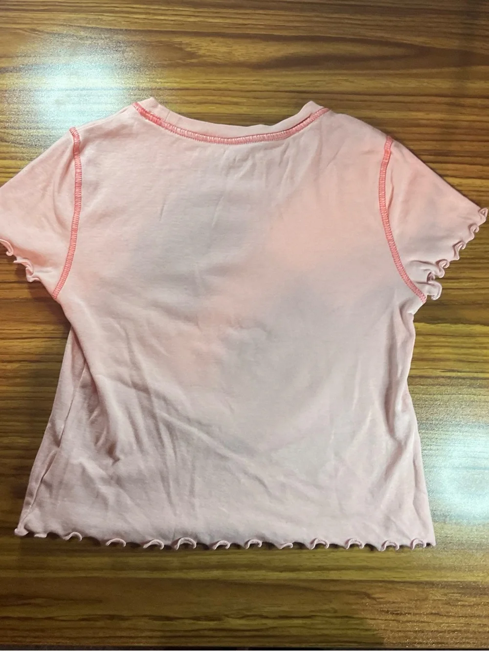 Old Navy Light Pink Short-Sleeve Tee with Butterfly & Floral Appliqués